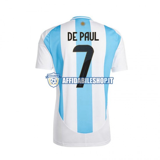 Maglia Argentina De Paul 7 Copa America 2024 Uomo Manica Corta, Gara Home