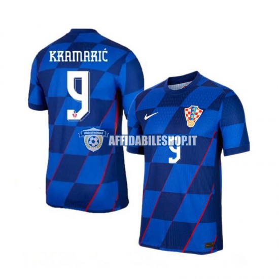 Maglia Croazia Andrej Kramaric 9 Euro 2024 Uomo Manica Corta, Gara Away