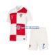 Maglia Croazia Lovro Majer 7 Euro 2024 Bambino 3-13 anni Manica Corta, Gara Home