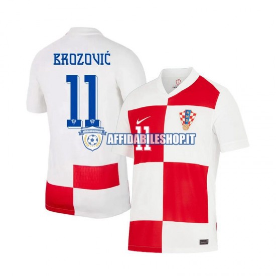 Maglia Croazia Marcelo Brozovic 11 Euro 2024 Uomo Manica Corta, Gara Home