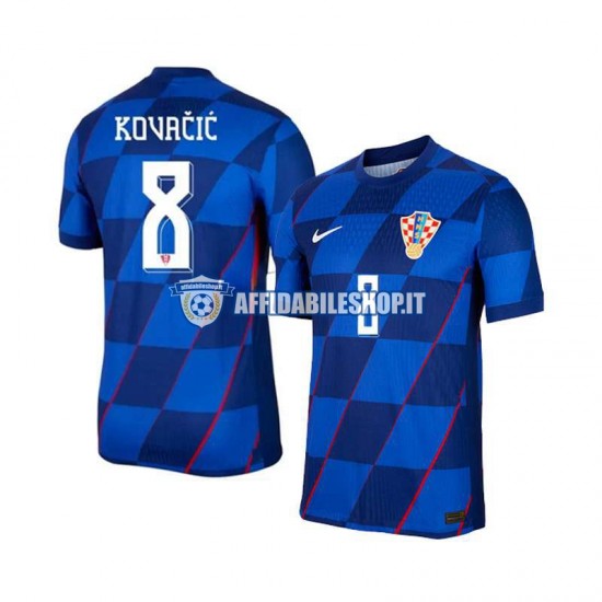 Maglia Croazia Mateo Kovacic 8 Euro 2024 Uomo Manica Corta, Gara Away