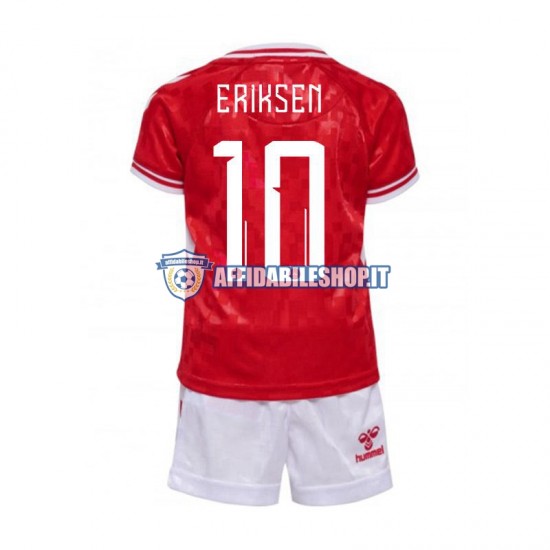 Maglia Danimarca Eriksen 10 Euro 2024 Bambino 3-13 anni Manica Corta, Gara Home