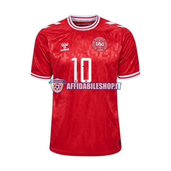 Maglia Danimarca Eriksen 10 Euro 2024 Uomo Manica Corta, Gara Home