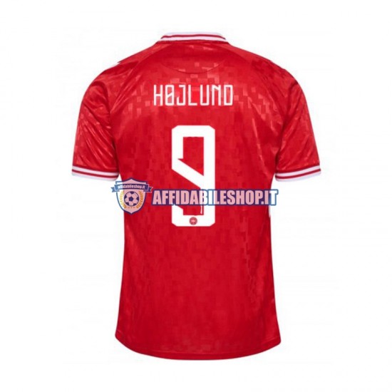 Maglia Danimarca Hojlund 9 Euro 2024 Uomo Manica Corta, Gara Home