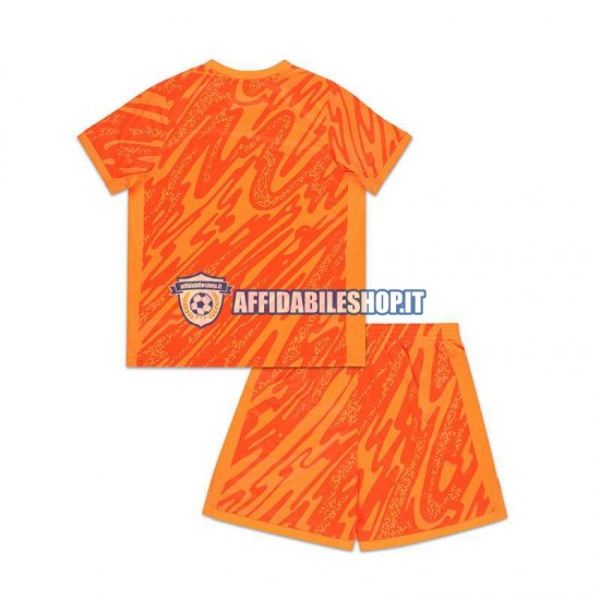 Maglia Inghilterra Portiere Arancia Euro 2024 Bambino 3-13 anni Manica Corta, Gara Home