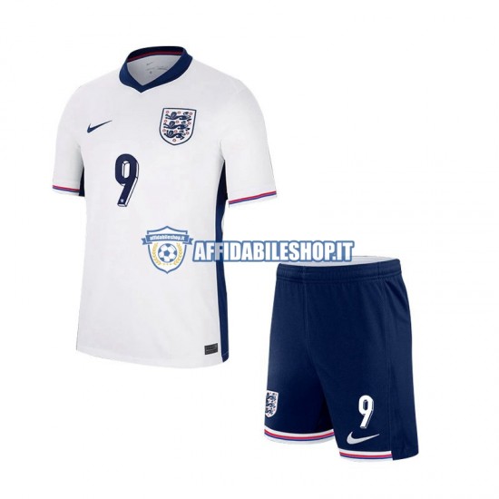 Maglia Inghilterra Harry Kane 9 Euro 2024 Bambino 3-13 anni Manica Corta, Gara Home