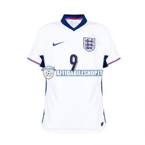 Maglia Inghilterra Bianco Harry Kane 9 Euro 2024 Uomo Manica Corta, Gara Home