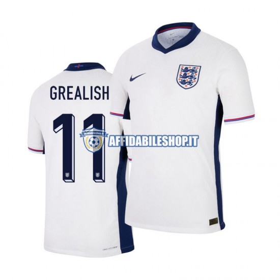 Maglia Inghilterra Jack Grealish 11 Euro 2024 Uomo Manica Corta, Gara Home