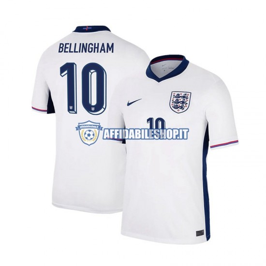 Maglia Inghilterra Bianco Jude Bellingham 10 Euro 2024 Uomo Manica Corta, Gara Home