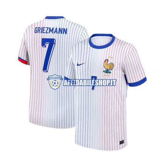 Maglia Francia Antoine Griezmann 7 Euro 2024 Uomo Manica Corta, Gara Away