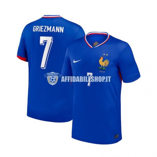 Maglia Francia Blu Antoine Griezmann 7 Euro 2024 Uomo Manica Corta, Gara Home