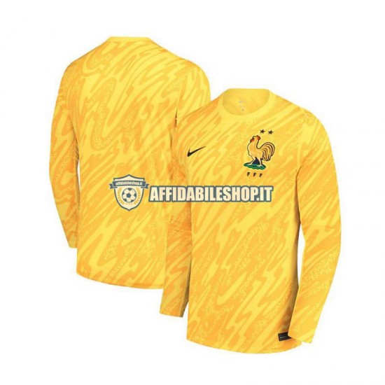 Maglia Francia Portiere Giallo Euro 2024 Uomo Manica Lunga, Gara Home