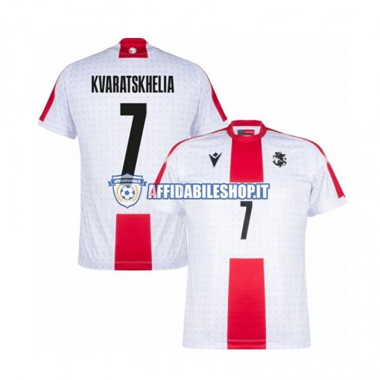 Maglia Georgia Kvaratskhelia 7 Euro 2024 Uomo Manica Corta, Gara Home