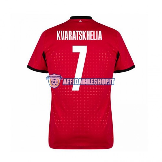 Maglia Georgia Kvaratskhelia 7 Euro 2024 Uomo Manica Corta, Gara Terza