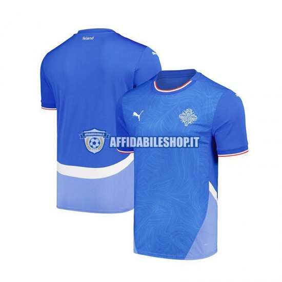 Maglia Islanda Blu 2024 Uomo Manica Corta, Gara Home