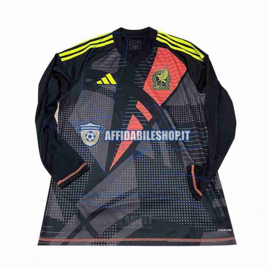 Maglia Messico Portiere Nero Copa America 2024 Uomo Manica Lunga, Gara Home