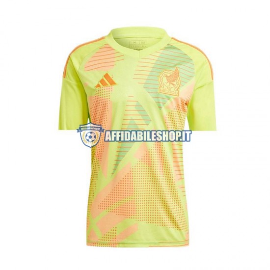 Maglia Messico Portiere Giallo Euro 2024 Uomo Manica Corta, Gara Away