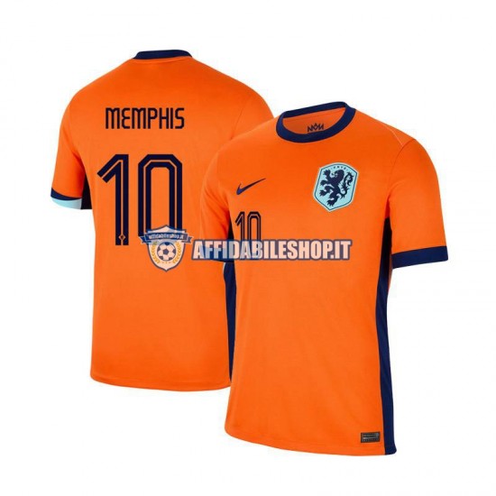 Maglia Paesi Bassi Memphis Depay 10 Euro 2024 Uomo Manica Corta, Gara Home