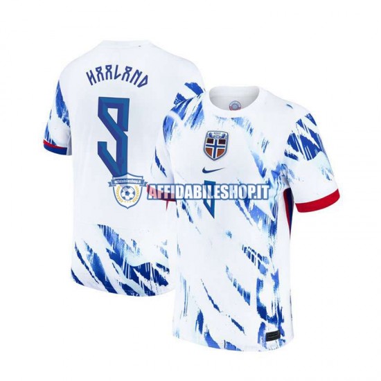 Maglia Norvegia Erling Haaland 9 2024 Uomo Manica Corta, Gara Away