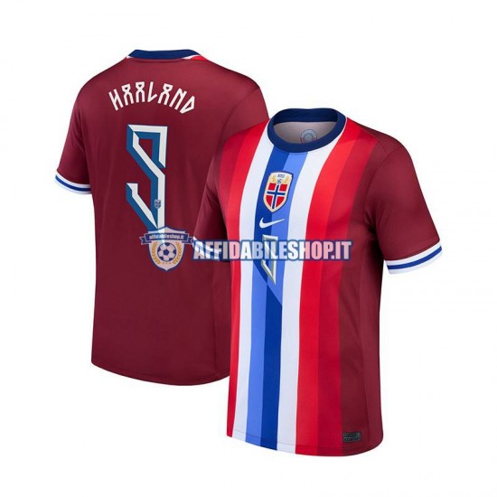 Maglia Norvegia Rosso Haaland 9 2024 Uomo Manica Corta, Gara Home