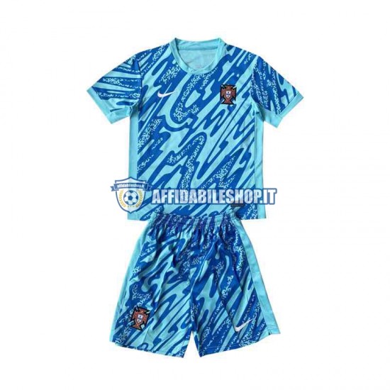 Maglia Portogallo Portiere Blu Euro 2024 Bambino 3-13 anni Manica Corta, Gara Terza