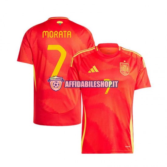 Maglia Spagna Alvaro Morata 7 Euro 2024 Uomo Manica Corta, Gara Home