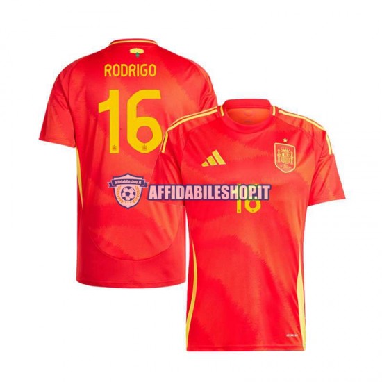 Maglia Spagna Rodrigo 16 Euro 2024 Uomo Manica Corta, Gara Home