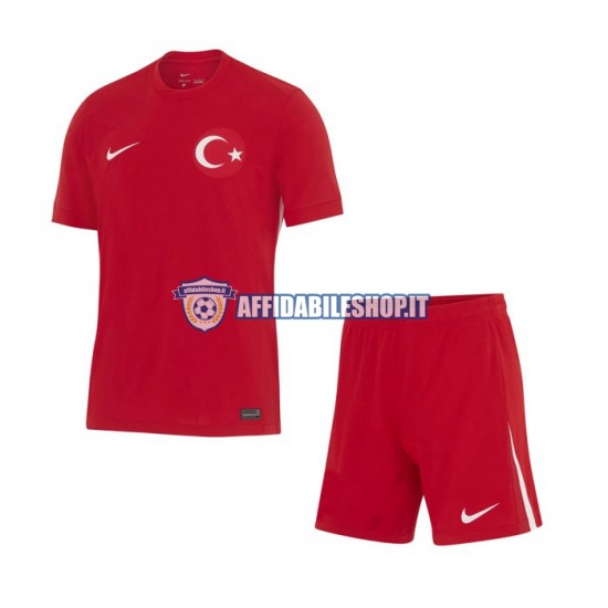 Maglia Turchia Euro 2024 Bambino 3-13 anni Manica Corta, Gara Away