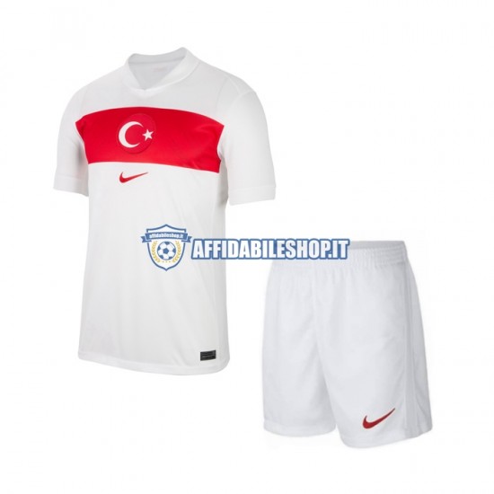 Maglia Turchia Euro 2024 Bambino 3-13 anni Manica Corta, Gara Home