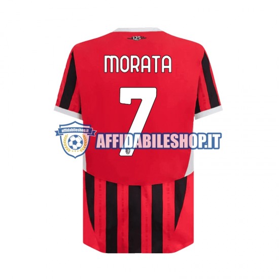 Maglia AC Milan Alvaro Morata 7 2024-2025 Uomo Manica Corta, Gara Home