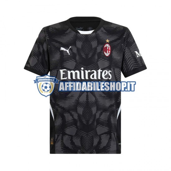 Maglia AC Milan Portiere Nero 2024-2025 Uomo Manica Corta, Gara Home