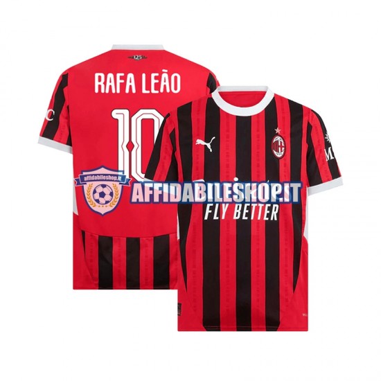 Maglia AC Milan UCL Font RAFA LEAO 10 2024-2025 Uomo Manica Corta, Gara Home