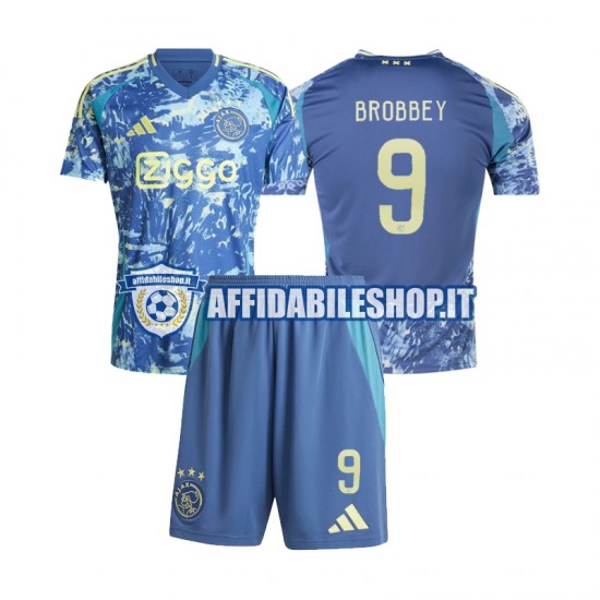 Maglia AFC Ajax Brian Brobbey 9 2024-2025 Bambino 3-13 anni Manica Corta, Gara Away