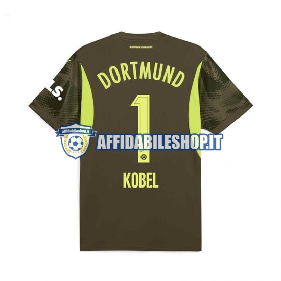 Maglia Borussia Dortmund Portiere Gregor Kobel 1 2024-2025 Uomo Manica Corta, Gara Away