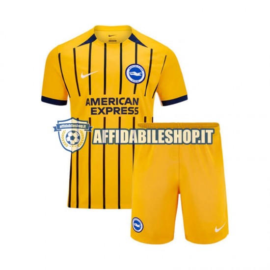 Maglia Brighton Hove Albion 2024-2025 Bambino 3-13 anni Manica Corta, Gara Away