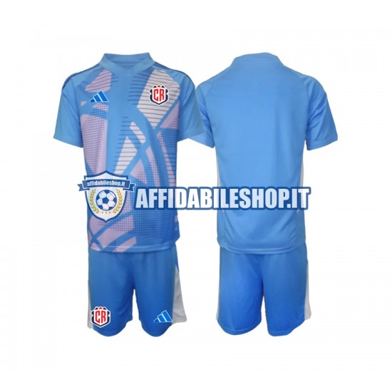 Maglia Costa Rica Portiere Blu 2024 Bambino 3-13 anni Manica Corta, Gara Home