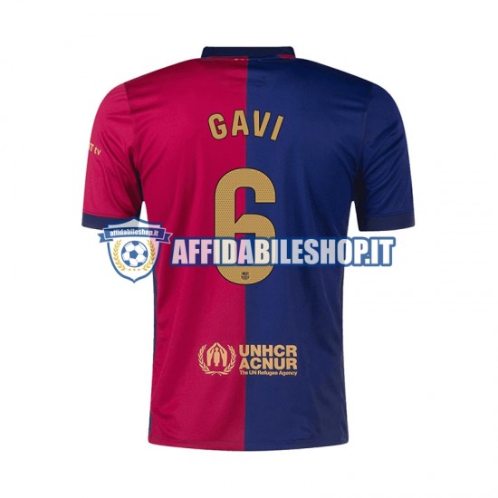 Maglia FC Barcelona GAVI 6 2024-2025 Uomo Manica Corta, Gara Home