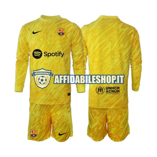 Maglia FC Barcelona Portiere 2024-2025 Bambino 3-13 anni Manica Lunga, Gara Away