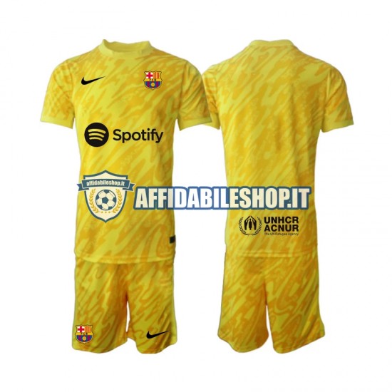 Maglia FC Barcelona Portiere 2024-2025 Bambino 3-13 anni Manica Corta, Gara Away