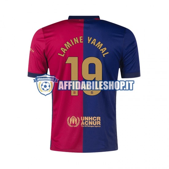 Maglia FC Barcelona Lamine Yamal 19 2024-2025 Uomo Manica Corta, Gara Home