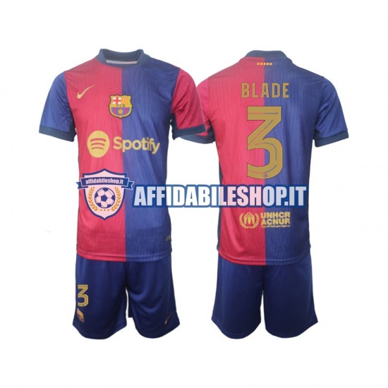 Maglia FC Barcelona UCL Font Blade 3 2024-2025 Bambino 3-13 anni Manica Corta, Gara Home