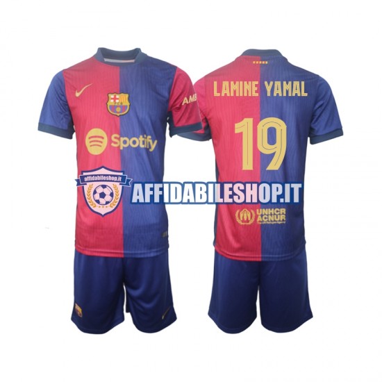 Maglia FC Barcelona UCL Font Lamine Yamal 19 2024-2025 Bambino 3-13 anni Manica Corta, Gara Home