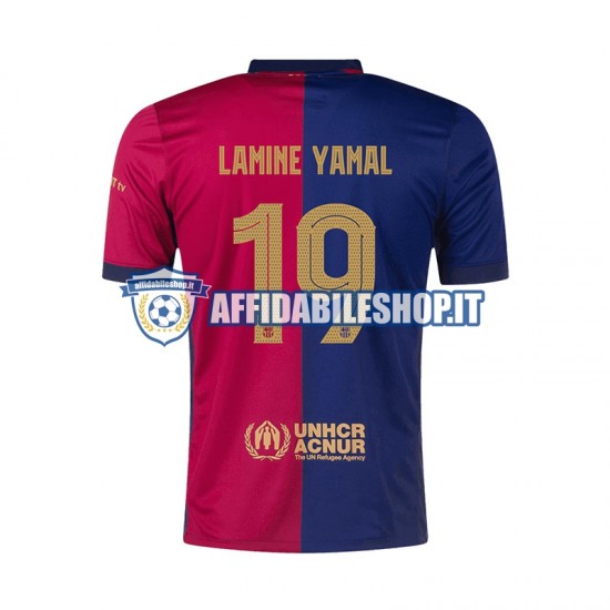 Maglia FC Barcelona UCL Font Lamine Yamal 19 2024-2025 Uomo Manica Corta, Gara Home