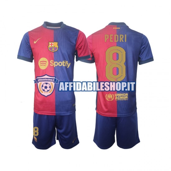 Maglia FC Barcelona UCL Font PEDRI 8 2024-2025 Bambino 3-13 anni Manica Corta, Gara Home