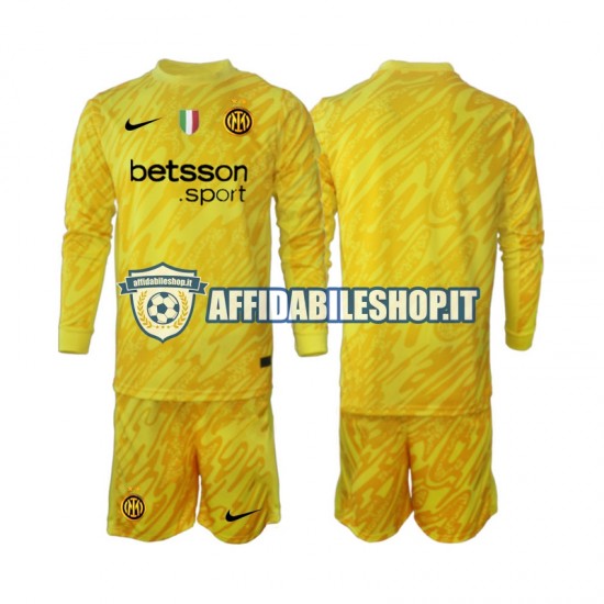 Maglia Inter Milan Portiere 2024-2025 Bambino 3-13 anni Manica Lunga, Gara Away