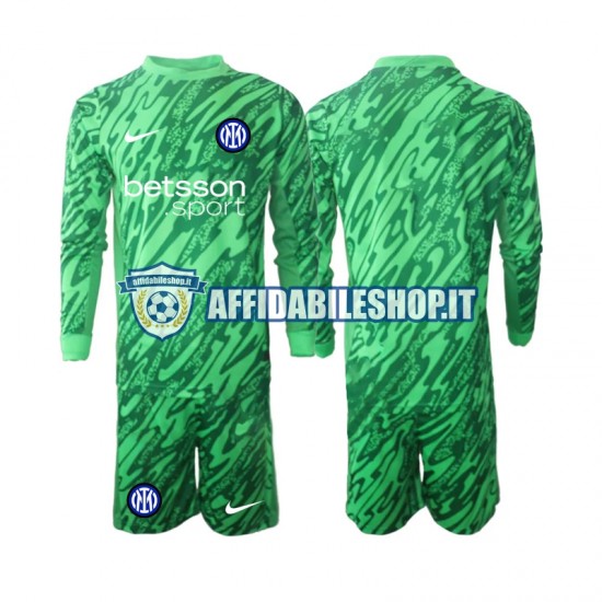 Maglia Inter Milan Portiere 2024-2025 Bambino 3-13 anni Manica Lunga, Gara Home