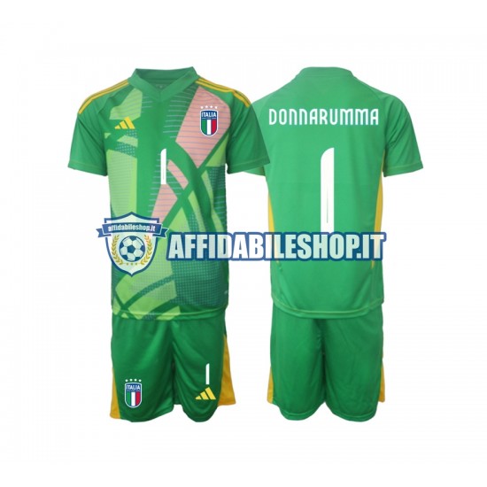 Maglia Italia Portiere Donnarumma 1 Euro 2024 Bambino 3-13 anni Manica Corta, Gara Away