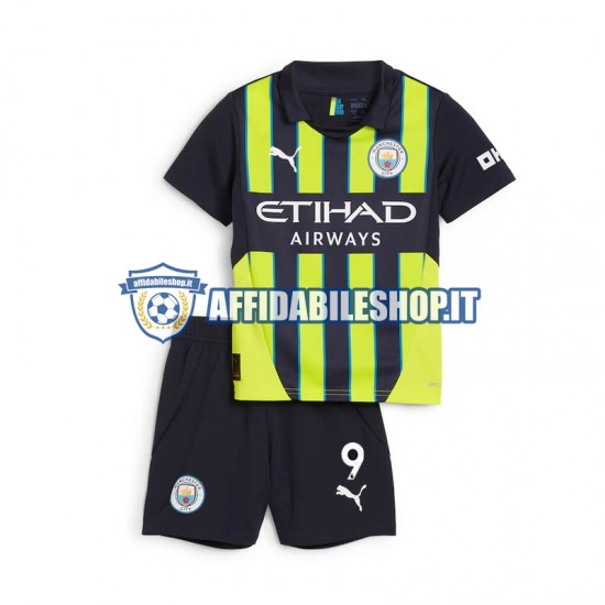 Maglia Manchester City Haaland 9 2024-2025 Bambino 3-13 anni Manica Corta, Gara Away