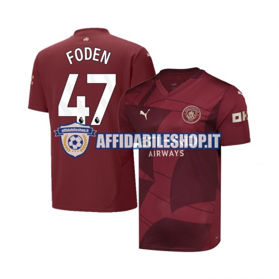 Maglia Manchester City Phil Foden 47 2024-2025 Uomo Manica Corta, Gara Terza