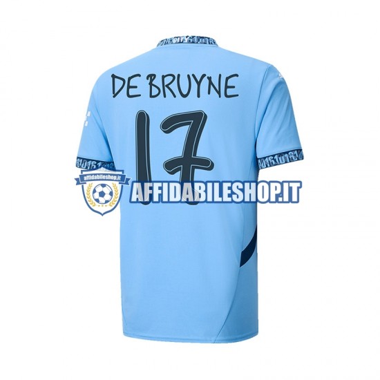 Maglia Manchester City UCL Font DE BRUYNE 17 2024-2025 Uomo Manica Corta, Gara Home